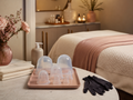 Professional body cupping treatment preparation at Boujie and Bare Esthetics