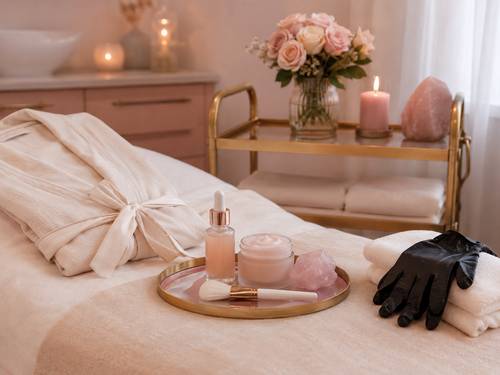 Discreet professional brightening treatment preparation at Boujie and Bare Esthetics