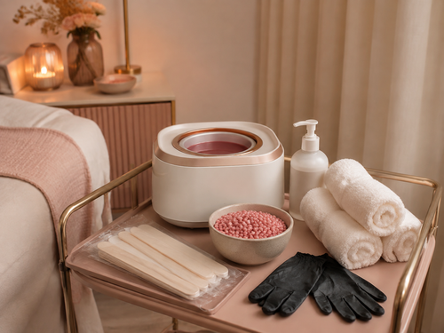 Professional waxing treatment setup at Boujie and Bare Esthetics